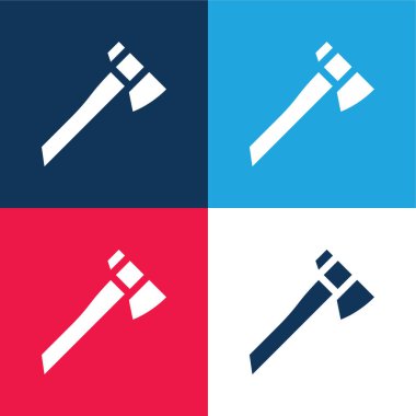 Ax mavi ve kırmızı dört renk en küçük simge kümesi