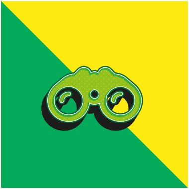 Dürbünler Yeşil ve Sarı Modern 3D vektör simgesi logosu