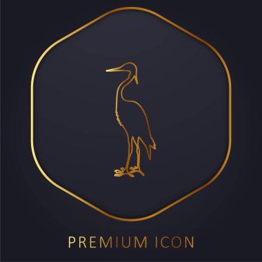 Kuş Turna Şekli Altın Hat prim logosu veya simgesi