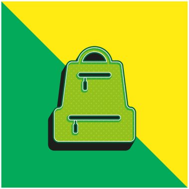 Bag Pack Green and yellow modern 3d vector icon logo clipart