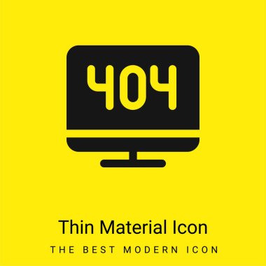 404 Error minimal bright yellow material icon clipart