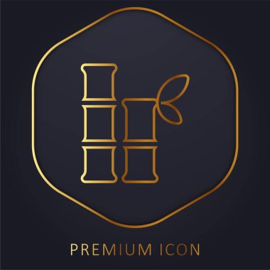Bamboo golden line premium logo or icon clipart