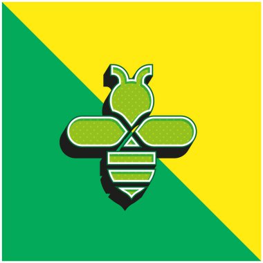 Arı Yeşili ve Sarı Modern 3D vektör simgesi logosu