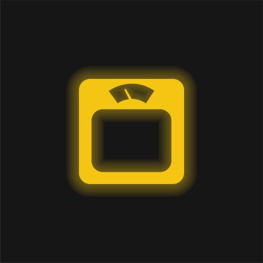 Vücut Ağırlığı Ölçekleme Aracı Sarı parlak neon simgesi