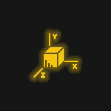 Axis yellow glowing neon icon clipart