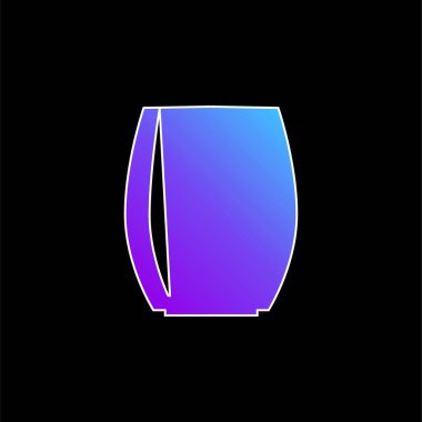 Dışbükey Kenarlı Siyah Cam Mavi Eğimli Vektör simgesi