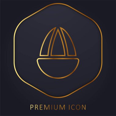 Badem altın çizgisi logosu veya simgesi