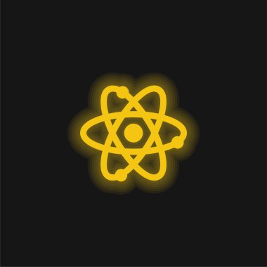 Atom sarısı parlak neon simgesi