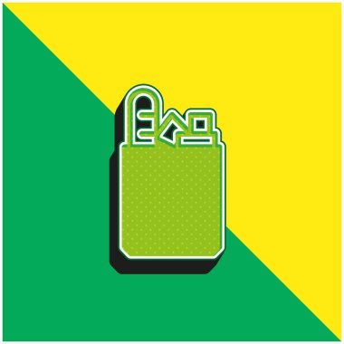 Yeşil ve sarı modern 3d vektör simgesi logosu