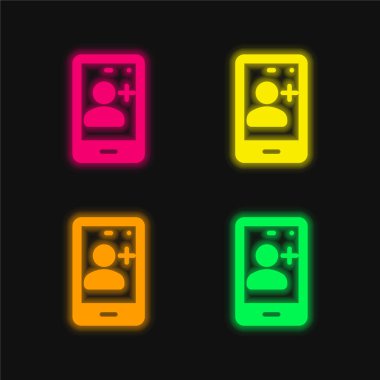 Parlayan dört neon vektör simgesi ekle