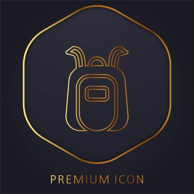 Sırt çantası altın çizgi premium logosu veya simgesi