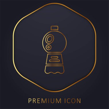 Şişe altın çizgisi prim logosu veya simgesi