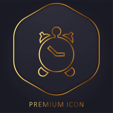 Alarm Saati altın çizgi premium logosu veya simgesi