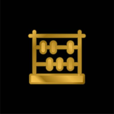 Abaküs altın kaplama metalik simge veya logo vektörü