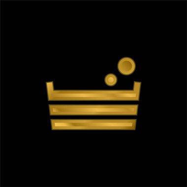 Banyo altın kaplama metalik simge veya logo vektörü