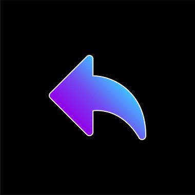 Geriye doğru mavi eğimli vektör simgesi