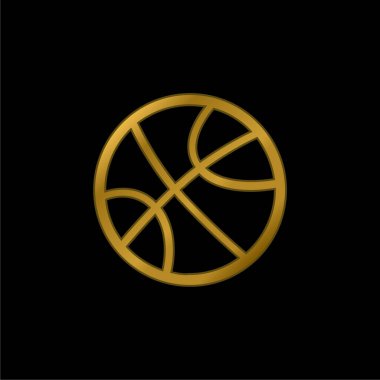 Spor için top altın kaplama metalik simge veya logo vektörü