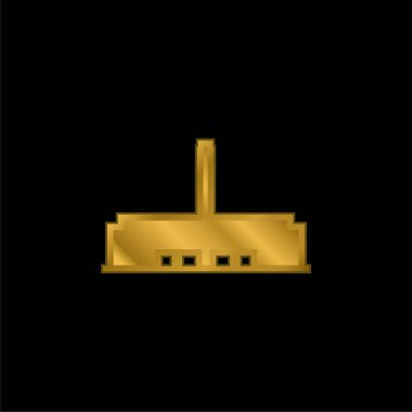 Sanat altın kaplamalı metalik simge veya logo vektörü
