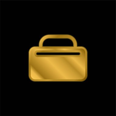 Altın kaplama metalik simge veya logo vektörü