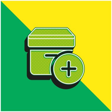 Yeşil ve sarı modern 3d vektör simgesi ekle