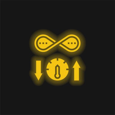 Bandwidth yellow glowing neon icon clipart