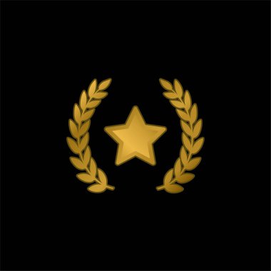 Ödül Sembol altın kaplama metalik simge veya logo vektörü