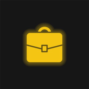 Evrak çantası sarı parlak neon simgesi