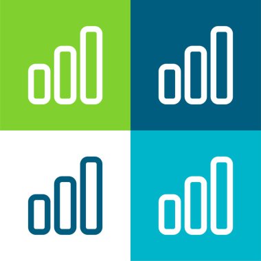 Ses Çubukları Grafik Dış Hattı Düz 4 renk minimal simgesi seti
