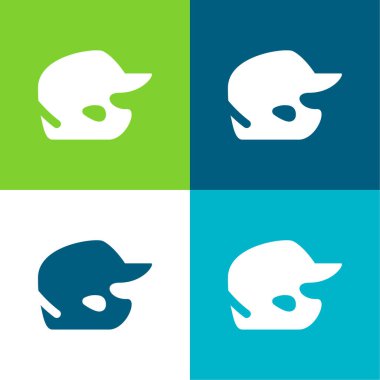 Beyzbol Miğferi Düz 4 renk en az simge kümesi