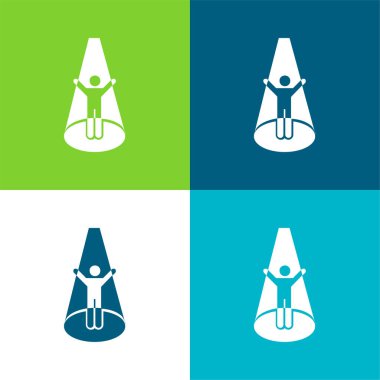 Abducted Man Flat four color minimal icon set clipart