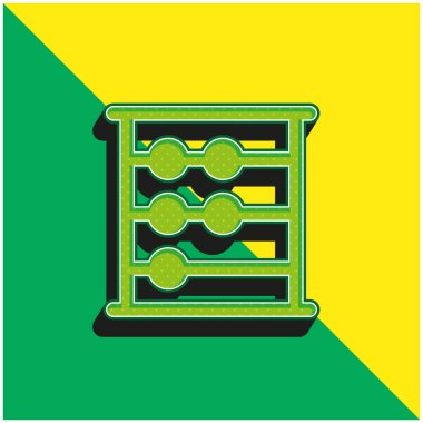 Abaküs Yeşil ve Sarı modern 3d vektör simgesi logosu