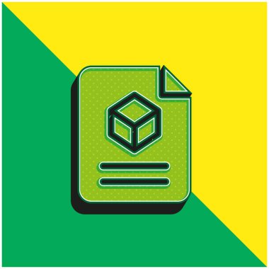 3d Yeşil ve Sarı modern 3d vektör simgesi logosu