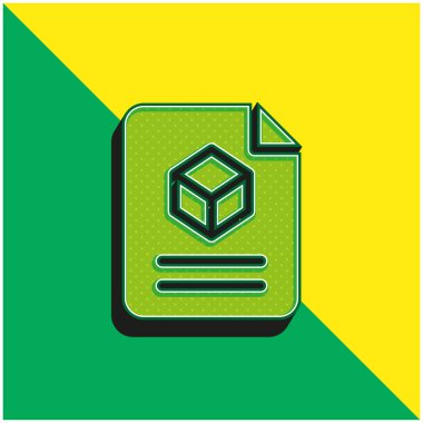 3d Green and yellow modern 3d vector icon logo clipart