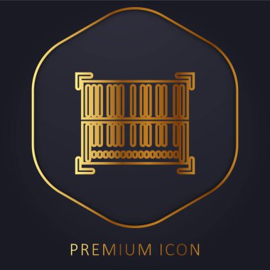 Barkod altın çizgi premium logosu veya simgesi