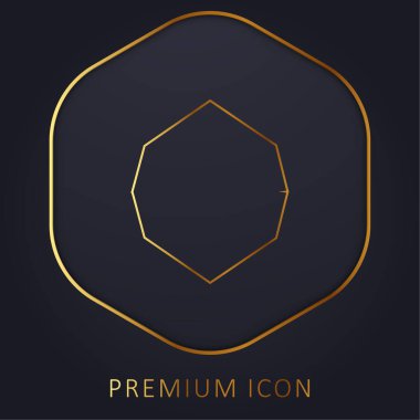 Siyah Sekizgen Shape altın çizgi prim logosu veya simgesi