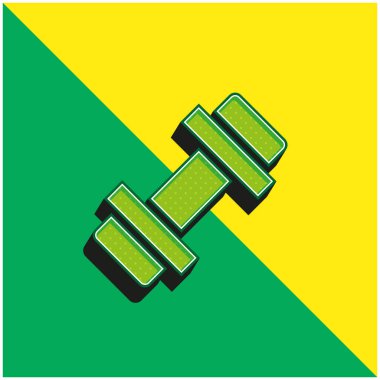 Halter Yeşil ve sarı modern 3d vektör simgesi logosu