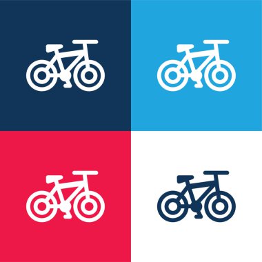 Bisiklet mavi ve kırmızı dört renk en az simge kümesi