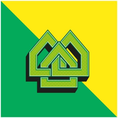 Alliedhouse Logosu Yeşil ve Sarı 3D vektör simgesi
