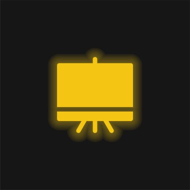 Tahta sarısı parlak neon simgesi