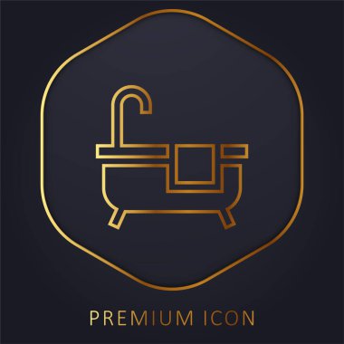 Bath golden line premium logo or icon clipart
