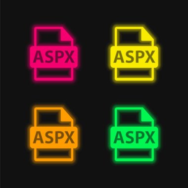 Aspx Dosya Biçimi Sembolü Parlak neon vektör simgesi