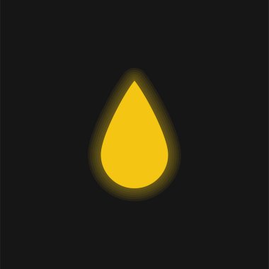 Siyah Mürekkep Düşürme Şekli Sarı Parlak Neon simgesi