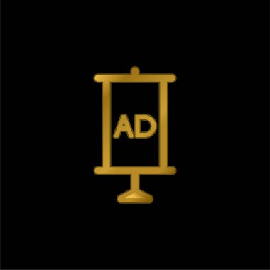 AD Tahtası altın kaplamalı metalik simge veya logo vektörü