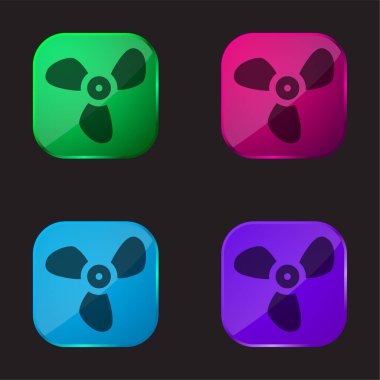 Büyük Pervane dört renkli cam düğme simgesi