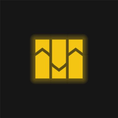 Çubuk Grafik sarı parlak neon simgesi