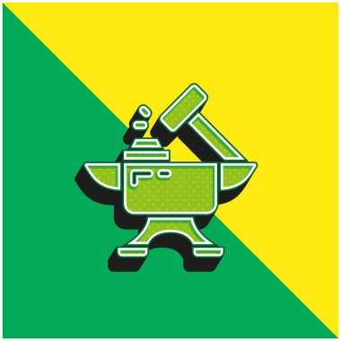 Blacksmith Green and yellow modern 3d vector icon logo clipart