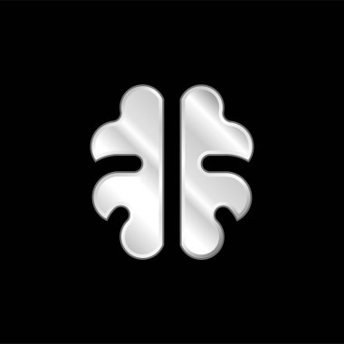 Beyin gümüş kaplamalı metalik simge