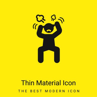 Angry Man minimal bright yellow material icon clipart