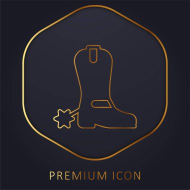 Altın çizgi prim logosunu veya simgesini çizer