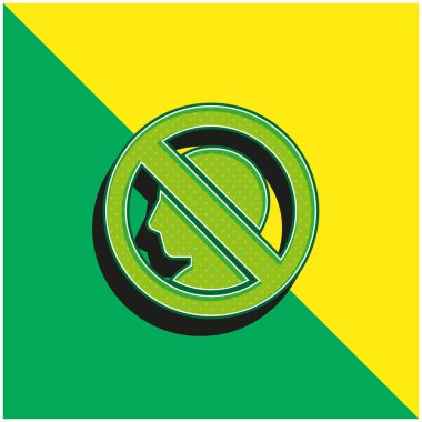 Engellenmiş Yeşil ve sarı modern 3d vektör simgesi logosu